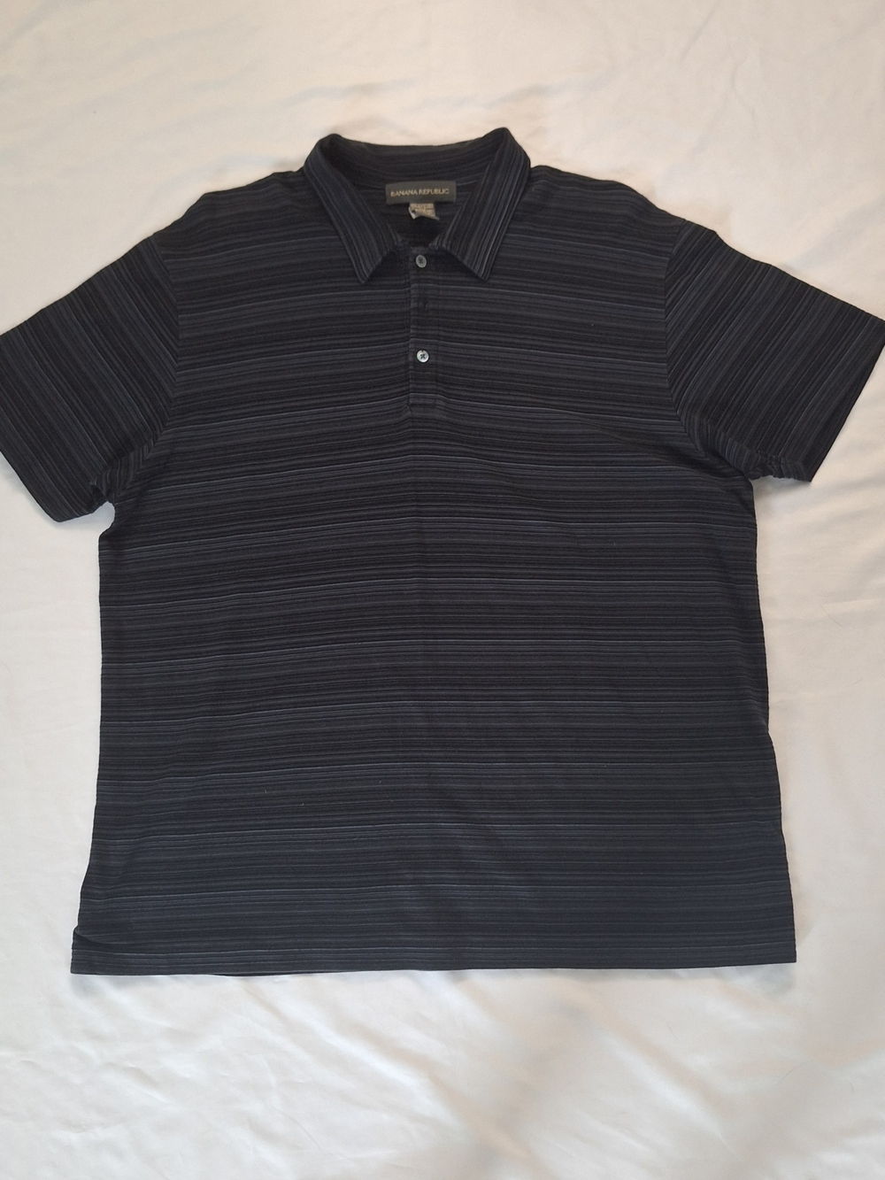 Banana Republic Polo Shirt Men XL Black & Gray Short Sleeve